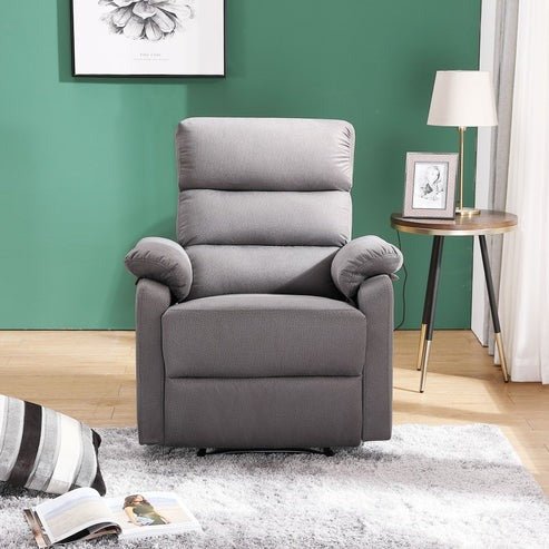 Alenya 1 Seater Fabric Manual Recliner (Grey) - Torque India